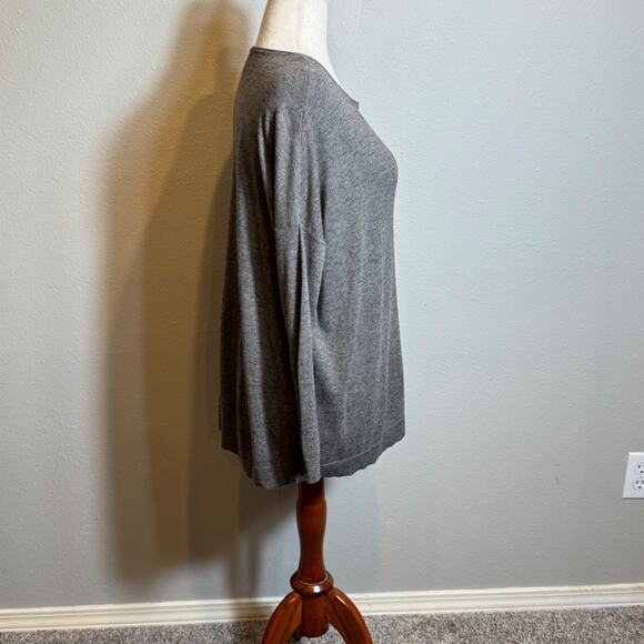 CAbi sweater brown/gray heathered Mushroom oversized long sleeve scoop neck Sz S - Picture 3 of 7